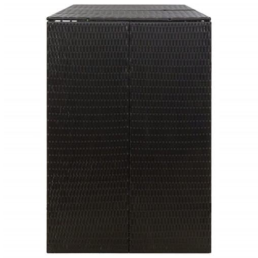 NNEVL Triple Wheelie Bin Shed Black 207x80x117 cm Poly Rattan