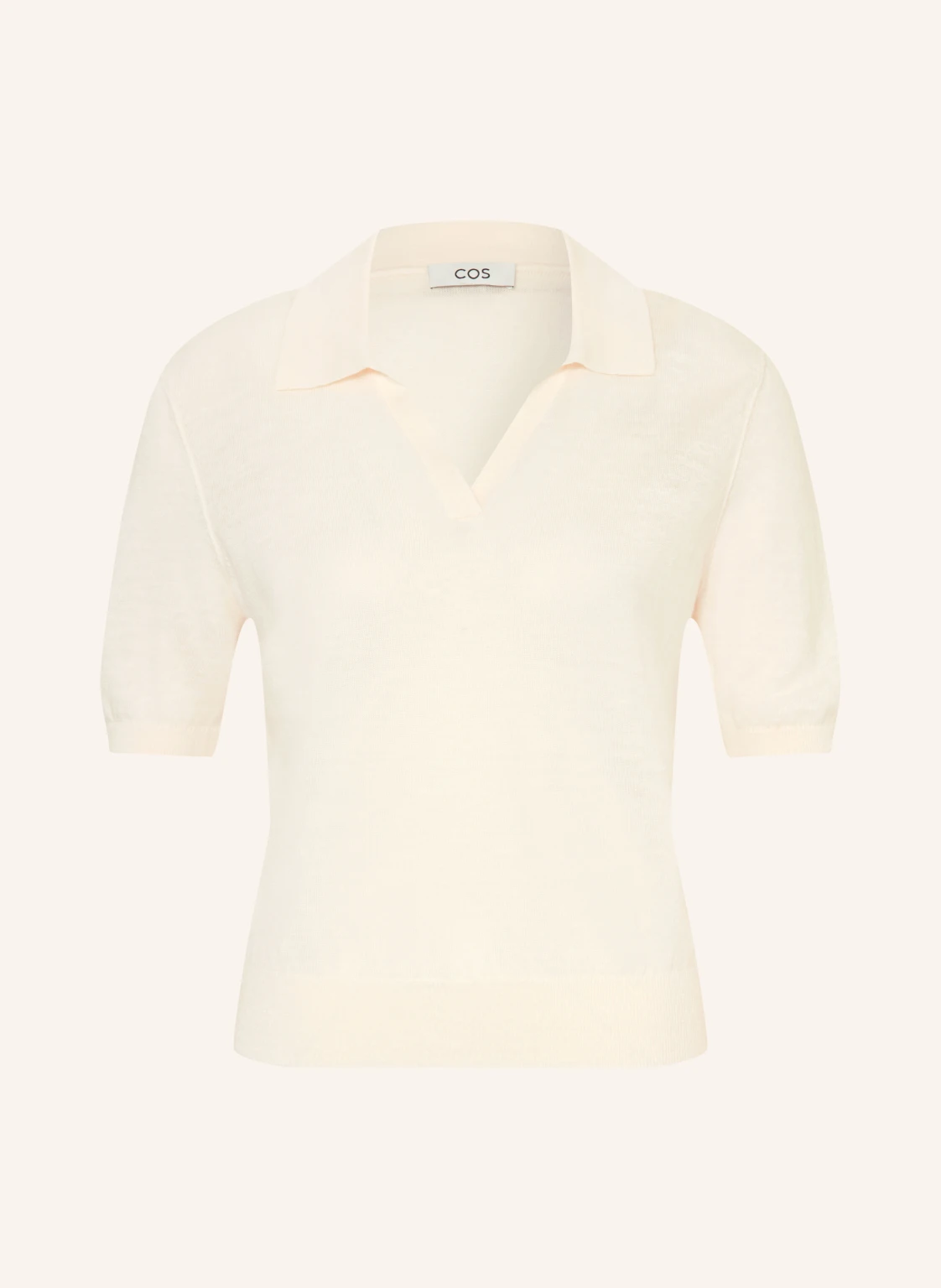 COS Strick-Poloshirt mit Leinen