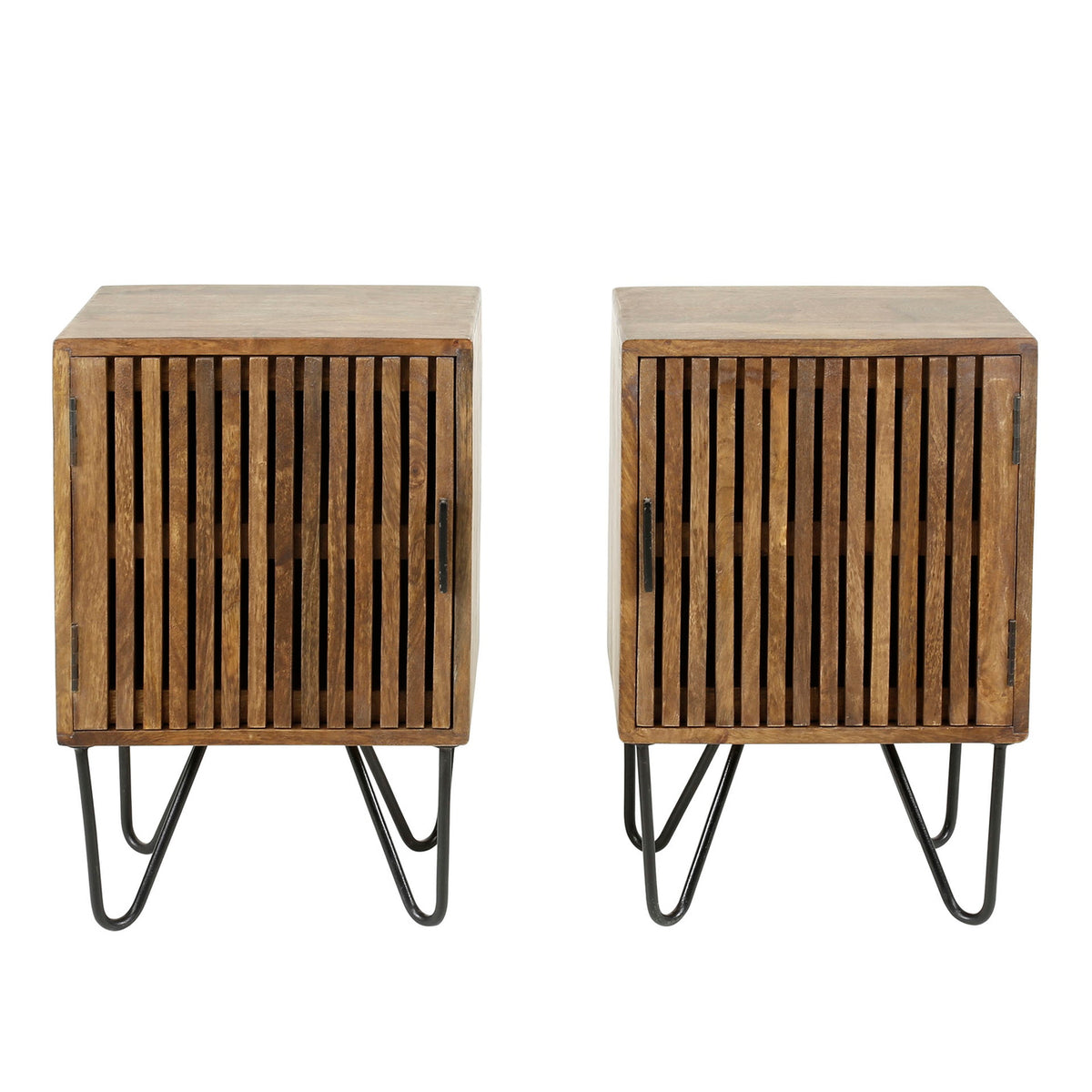 Giga Meubel Nachtkastje Tweak - Naturel Hout - Set van 2 - 40x30x60cm