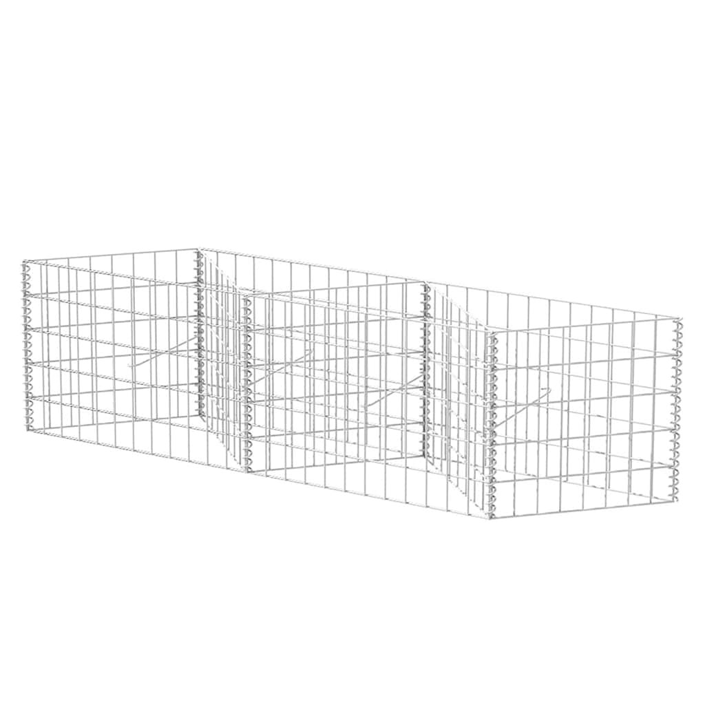 Kosz Gabionowy Ogrodzenie Płot Ściana Gabionowa Stal 120x30x50 cm Srebrny