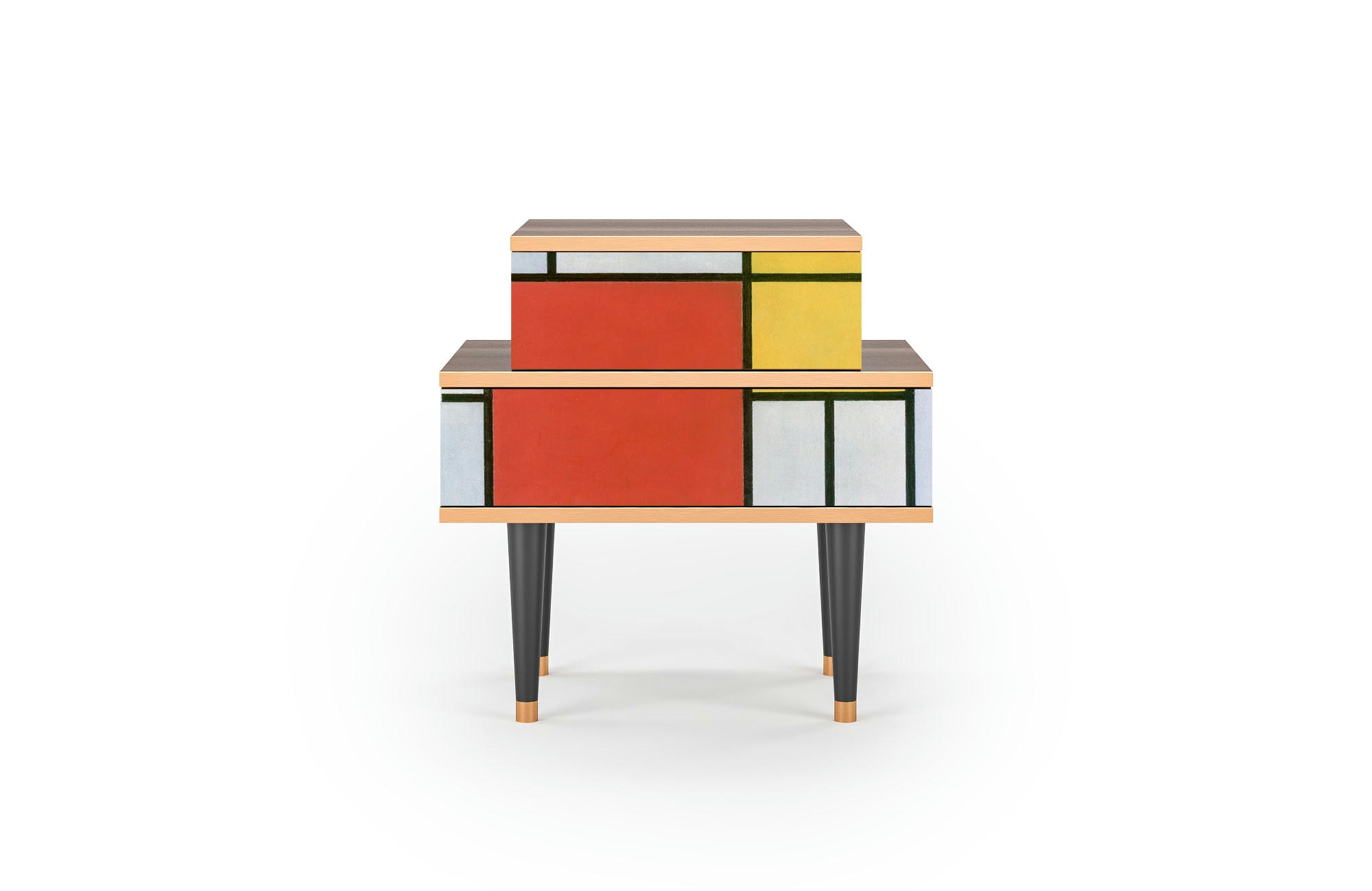 - Table de chevet multicolore 2 tiroirs L 58 cm