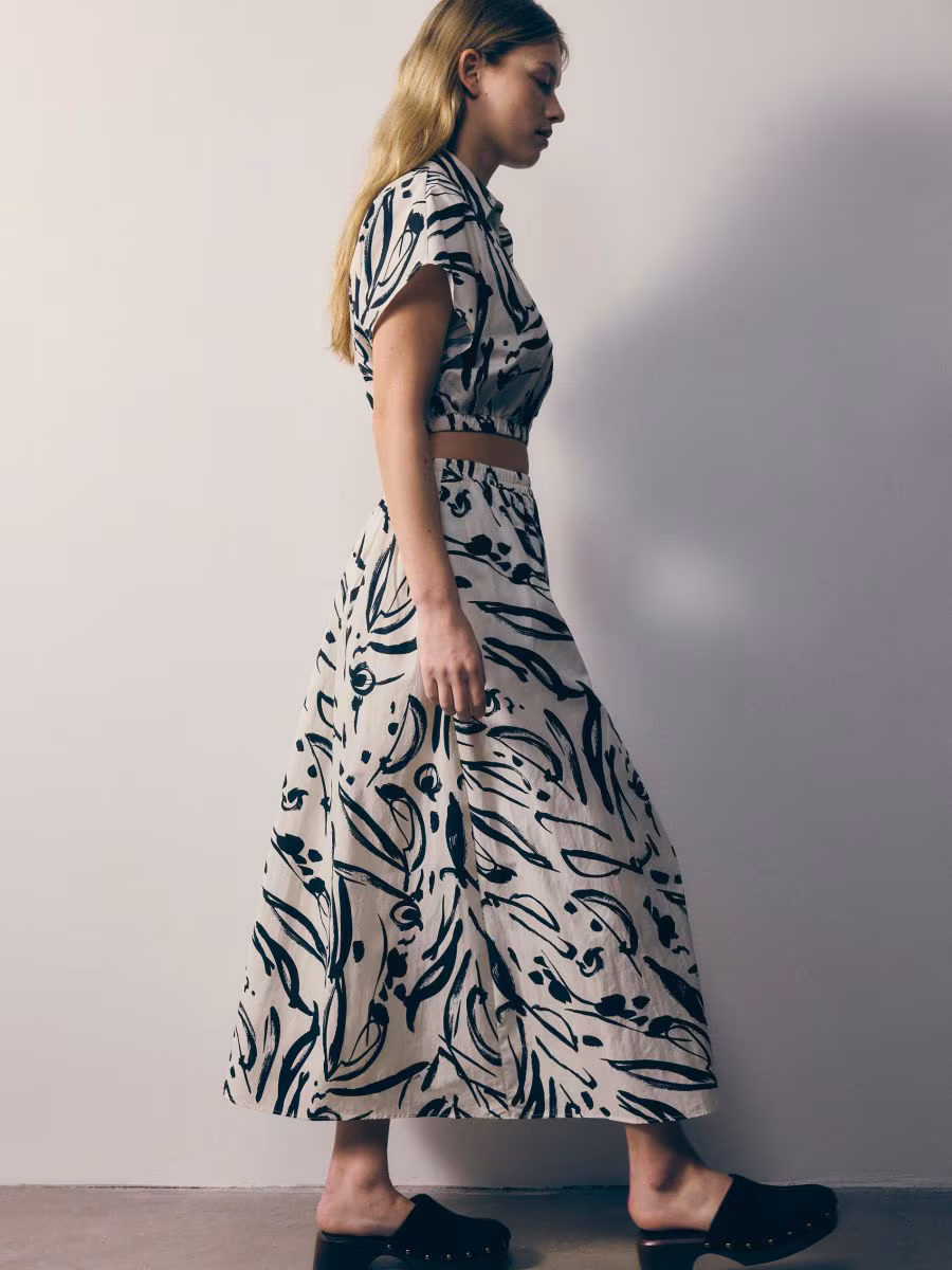 Patterned Fabric Skirt