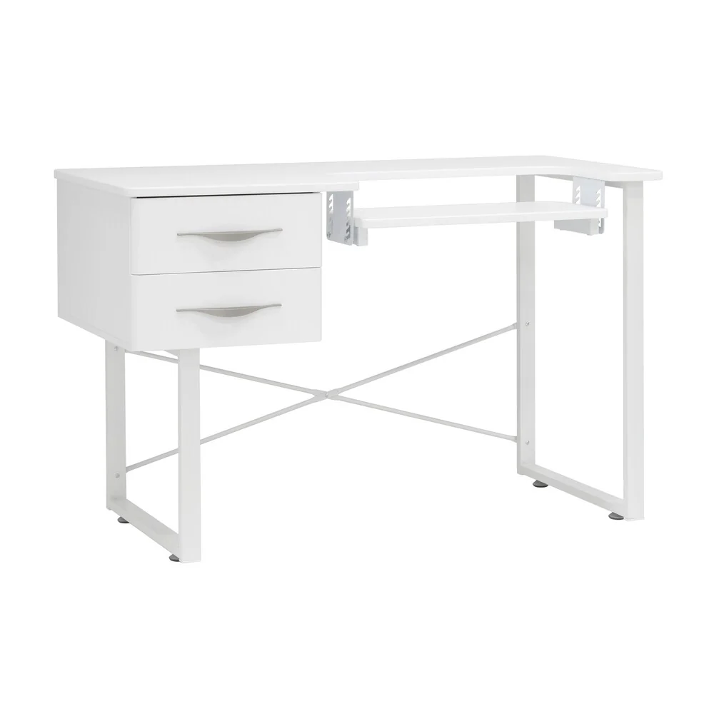 Sew Ready Pro Line Craft, Sewing, Office Desk with 2 Drawers in White