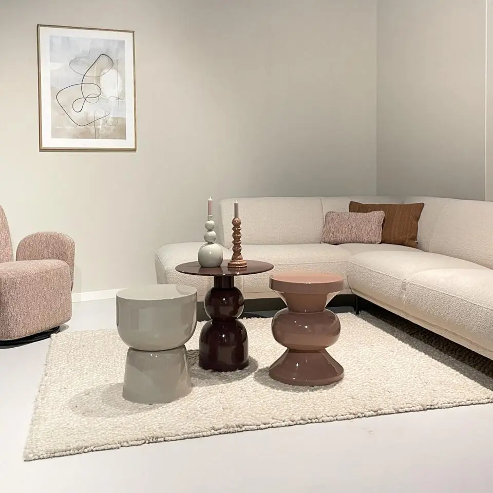 Bijzettafel Rond - Roze Staal - 36x36x47cm - Brix