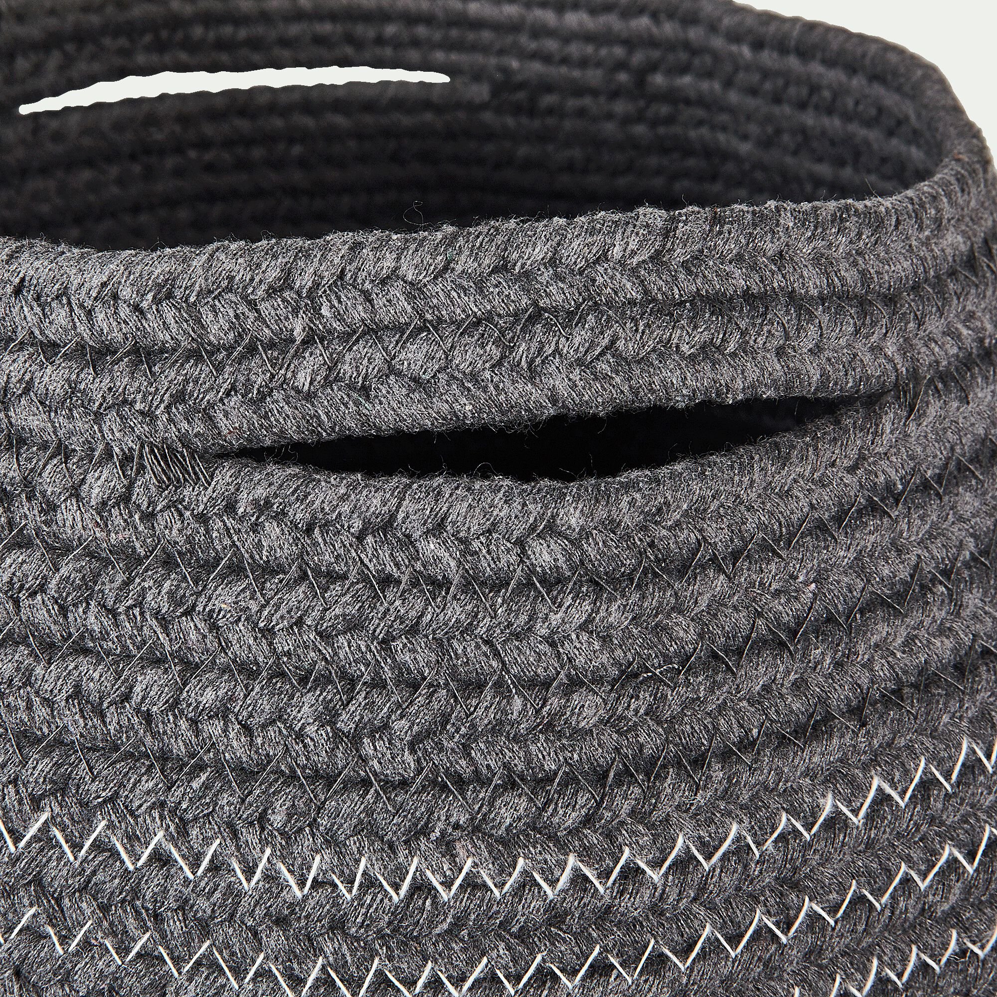 WILLY - Panier déco en polycoton - gris H23xD21cm