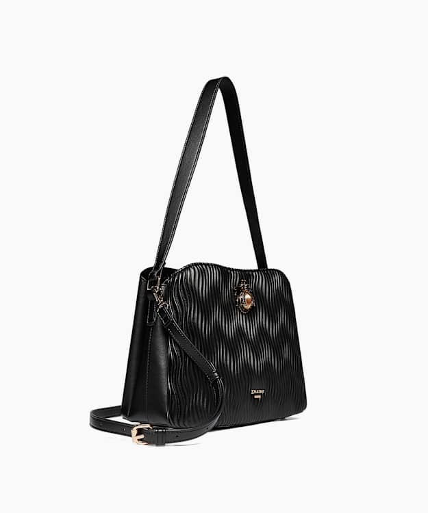 Distance Black - Textured Dune Bug Embellished Tote Bag