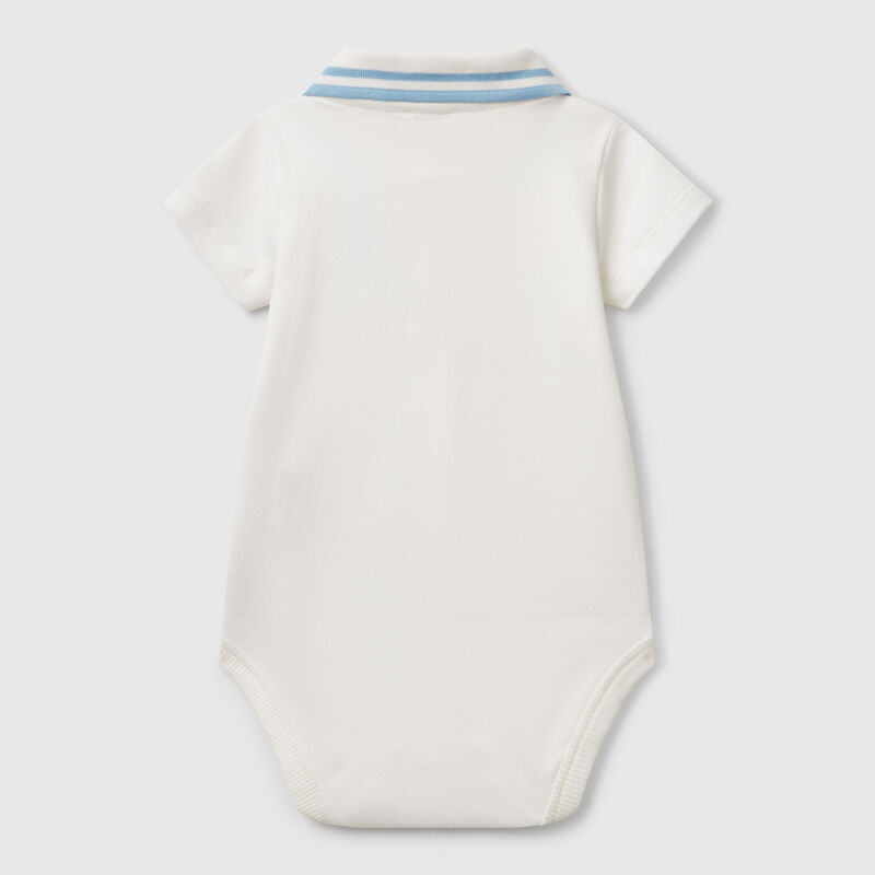 Polo bodysuit in cotton