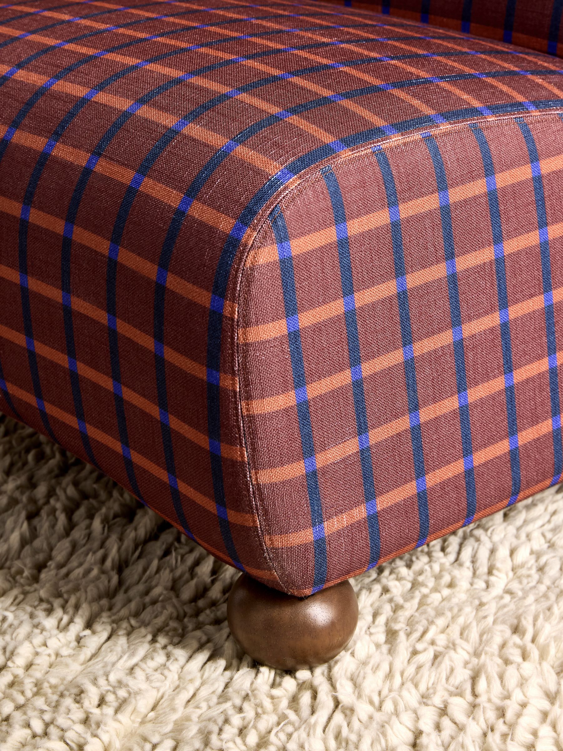 Elwen Accent Chair in Cale Check Rust Brown