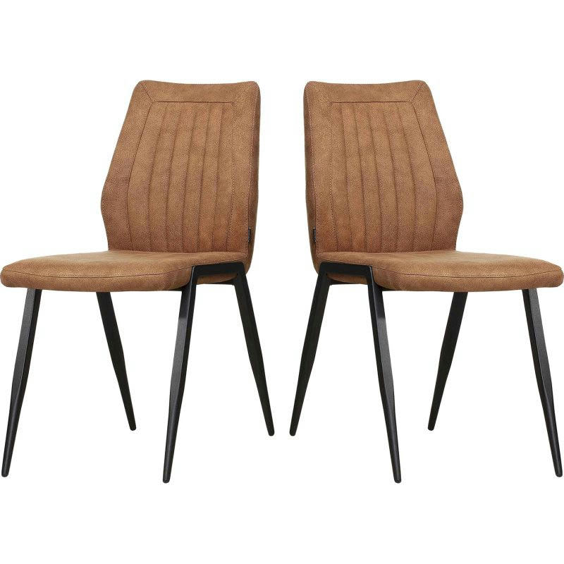 PICKUP - Chaise vintage (lot de 2) piétement en métal marron