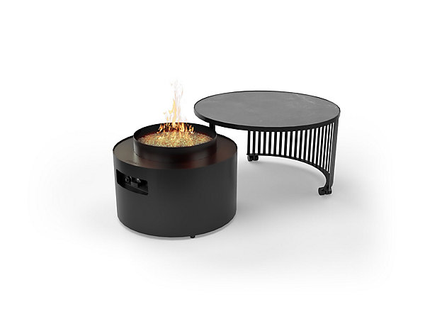 MF - Table foyer exterieur a gaz Luna jusqua 8 kW avec plateau ceramique pivotant
