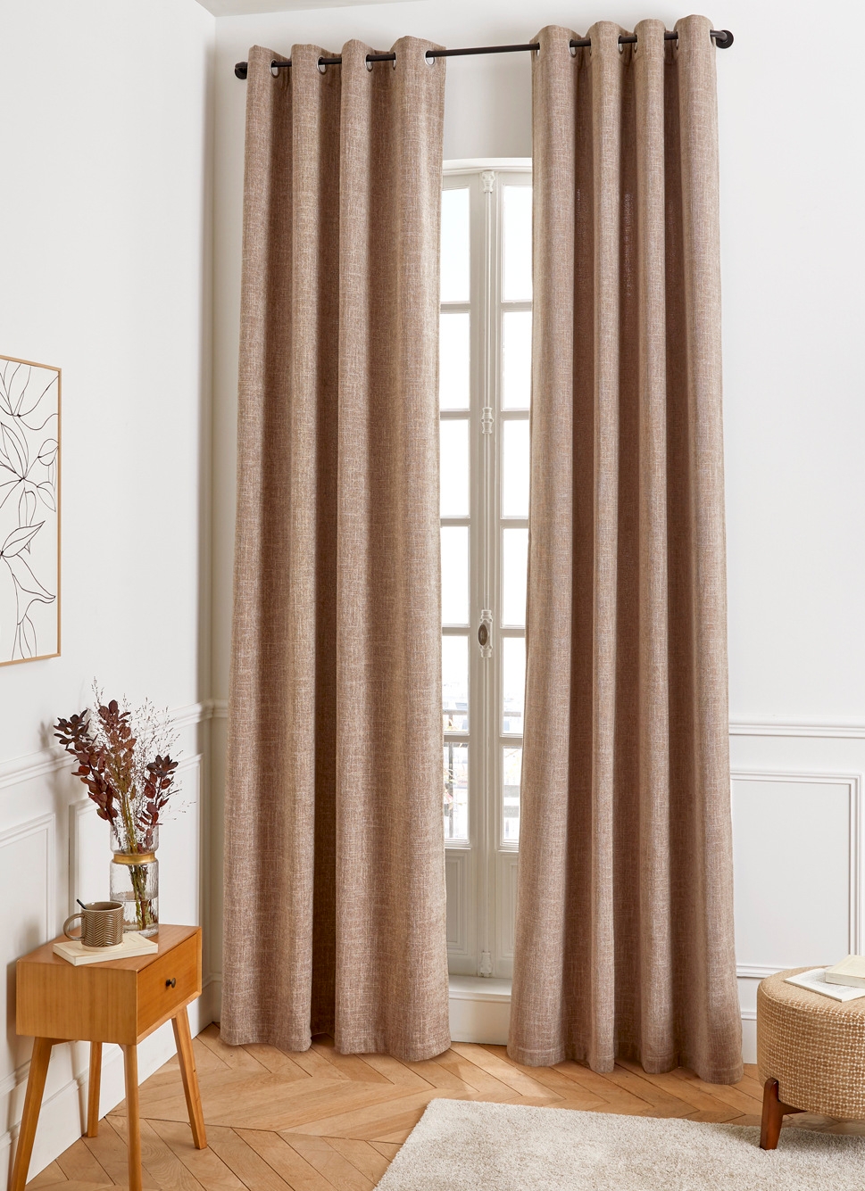 RIDEAU THERMIQUE GRANDE HAUTEUR OLIVIA MARRON