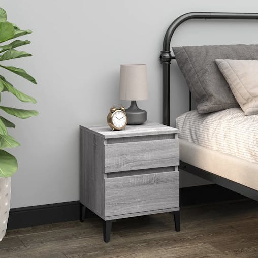 NNEVL Bedside Cabinets 2 pcs Grey Sonoma 40x35x50 cm