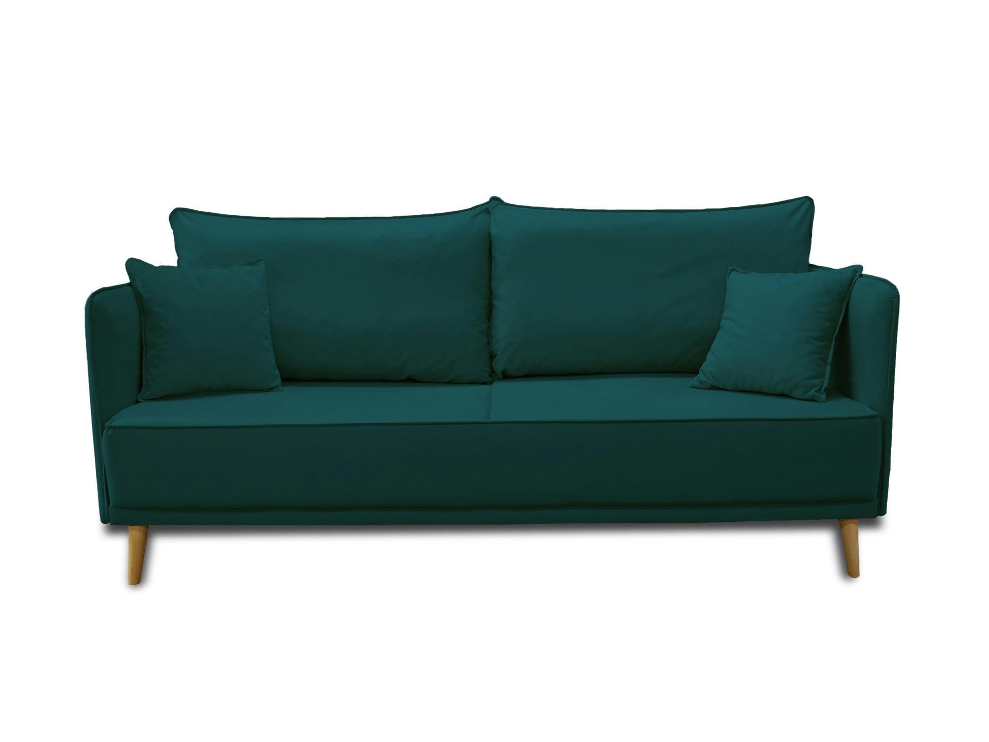 GRENAT - Canapé droit 3 places en velours bleu canard