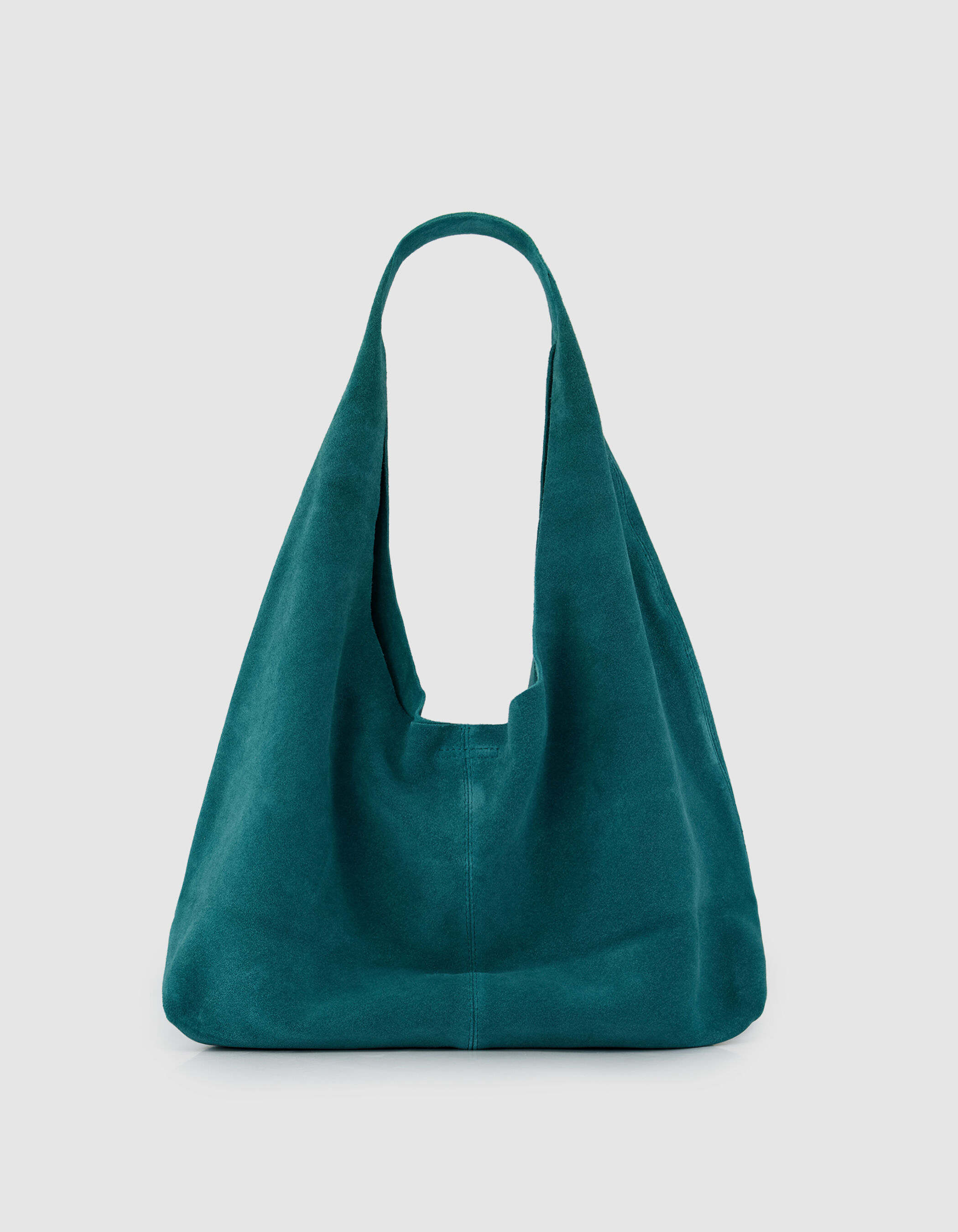 Sac Hobo vert cuir velours souple Femme
