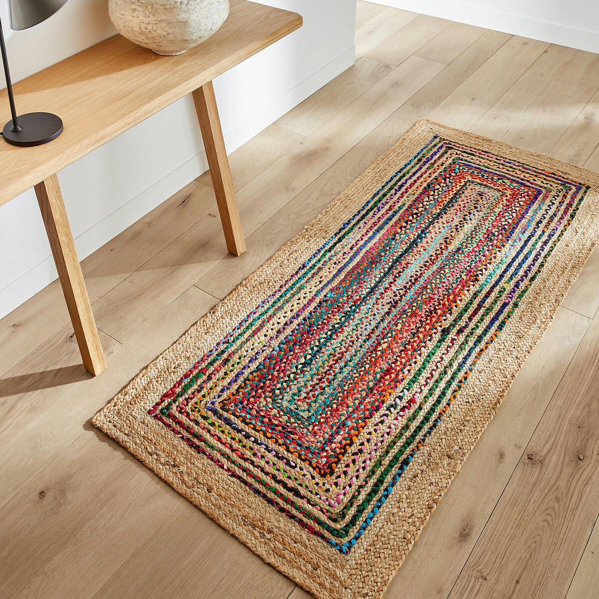 Tapis de couloir jute et coton recyclé, Jaco