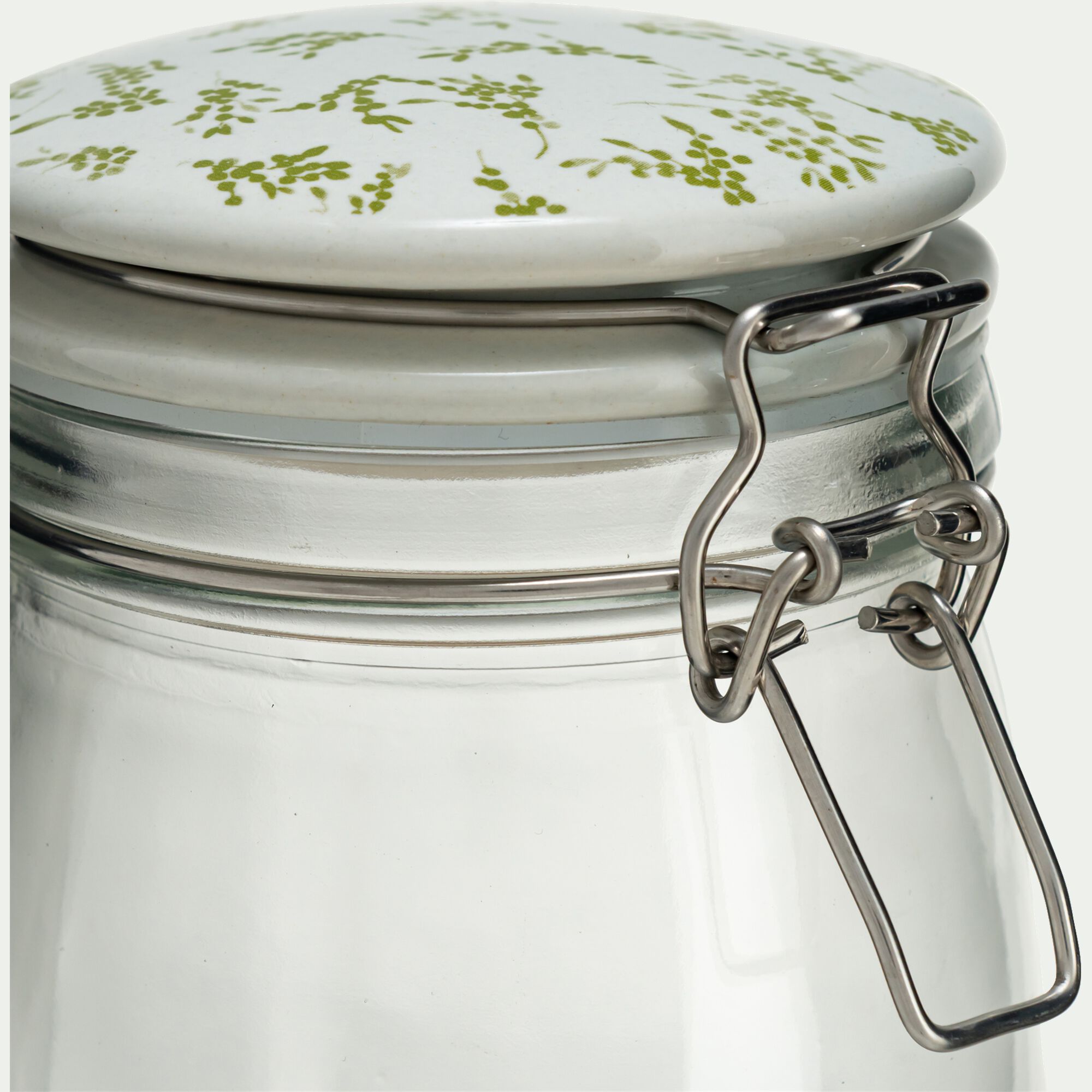 BAIA - Bocal en verre avec couvercle en céramique 75cl - transparent