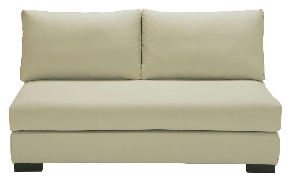 Terence - Chauffeuse pour canapé modulable 2 places en toile mastic