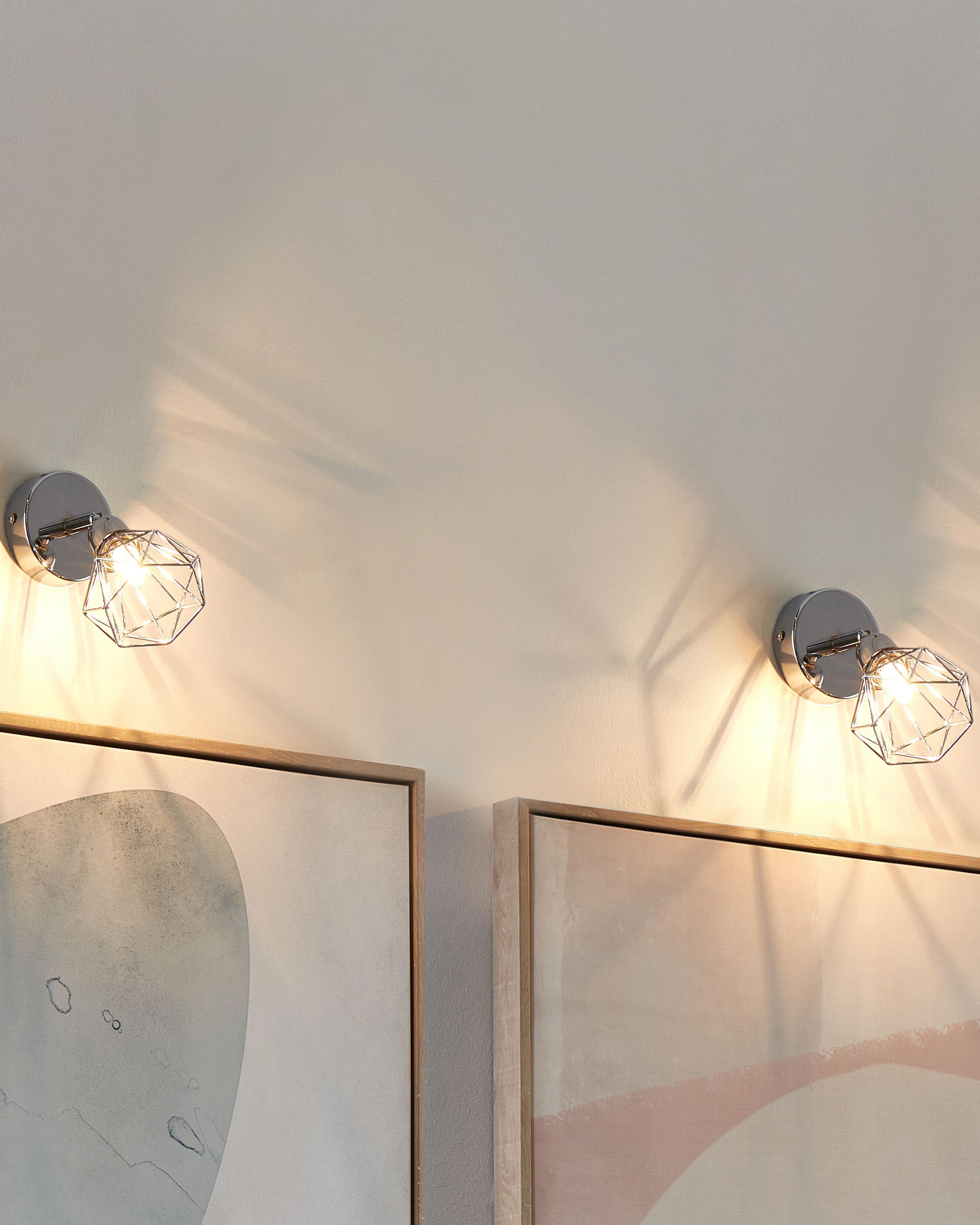 Set of 2 Spotlight Lamps ERMA Adjustable Metal Silver
