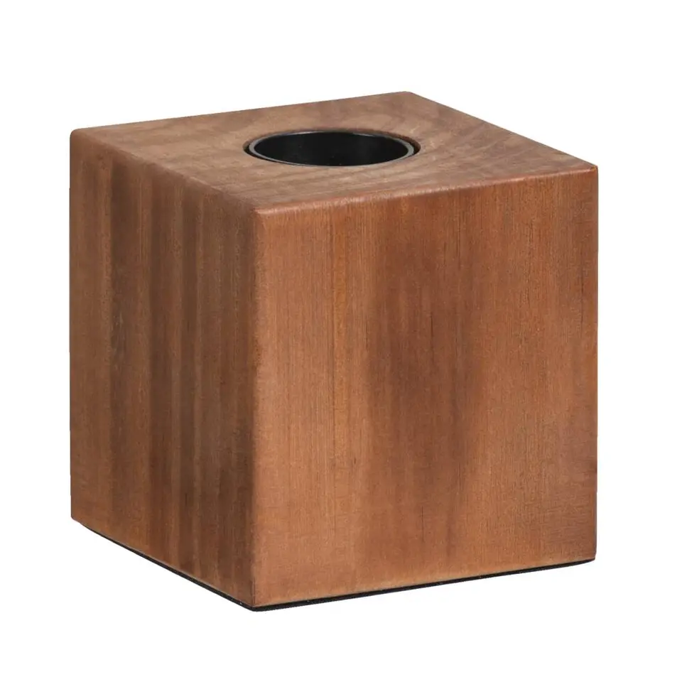 Lampvoet Kai - bruin hout E27 - 9x9x9 cm