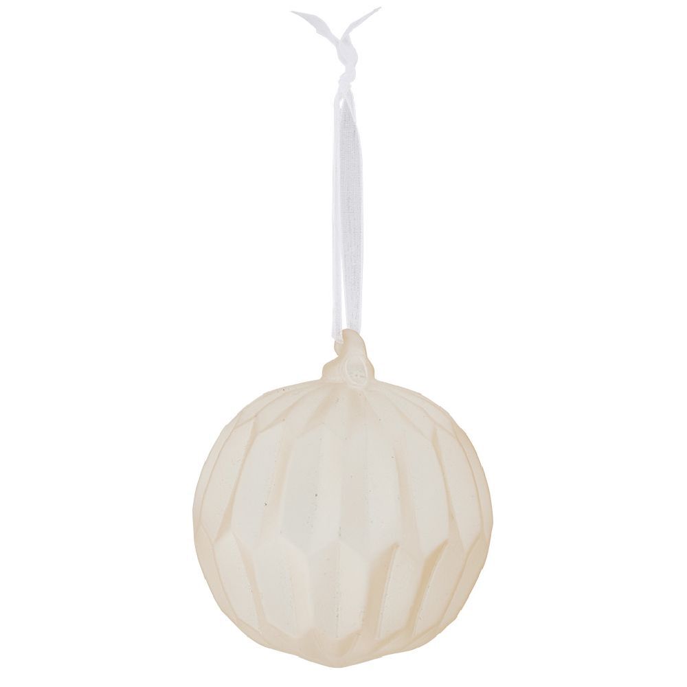 Boule de No&euml;l en verre dépoli rose clair Ø8cm