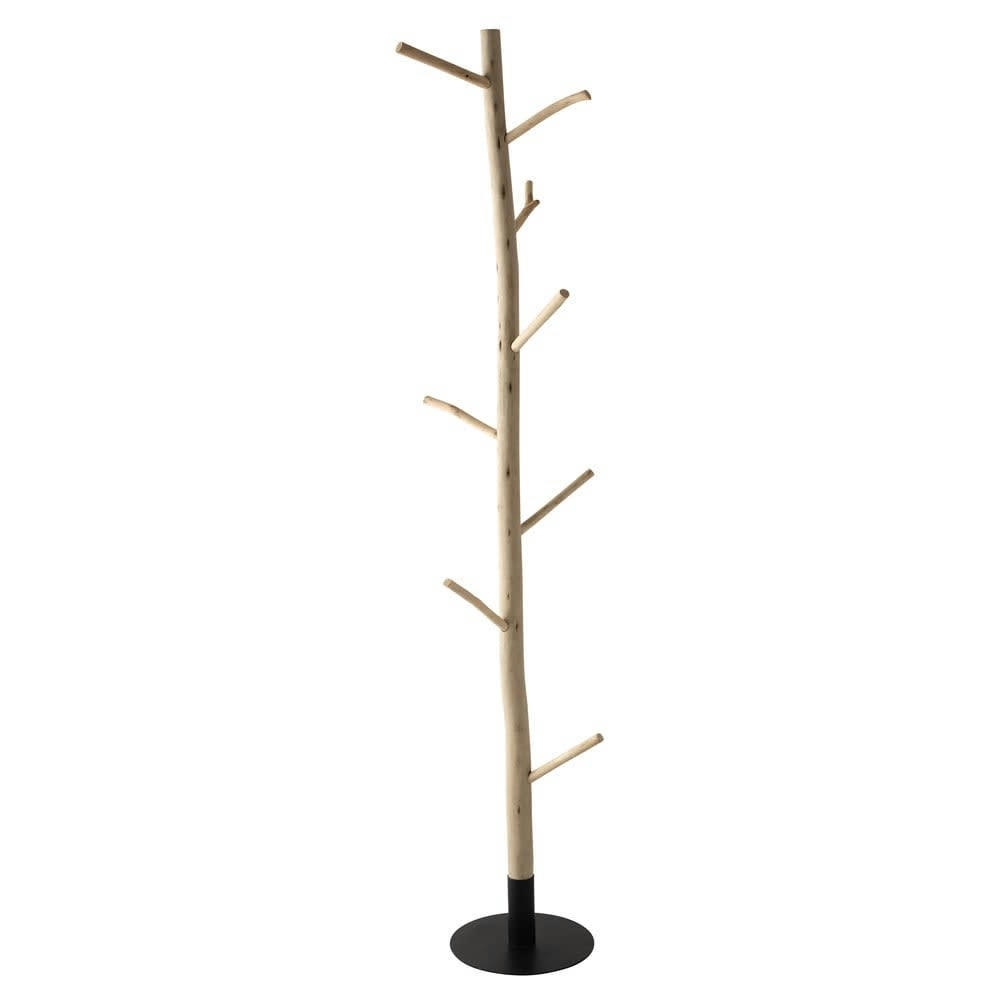 Rivage - Porte-manteau tronc d'arbre en eucalyptus et métal noir