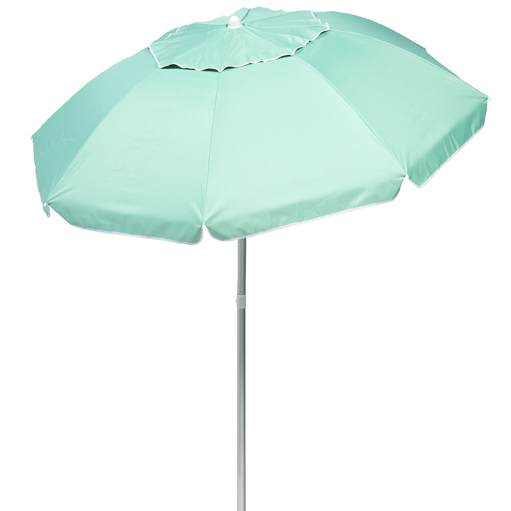 Parasol de plage bleu émeraude UV UPF50  Ø180xH195cm