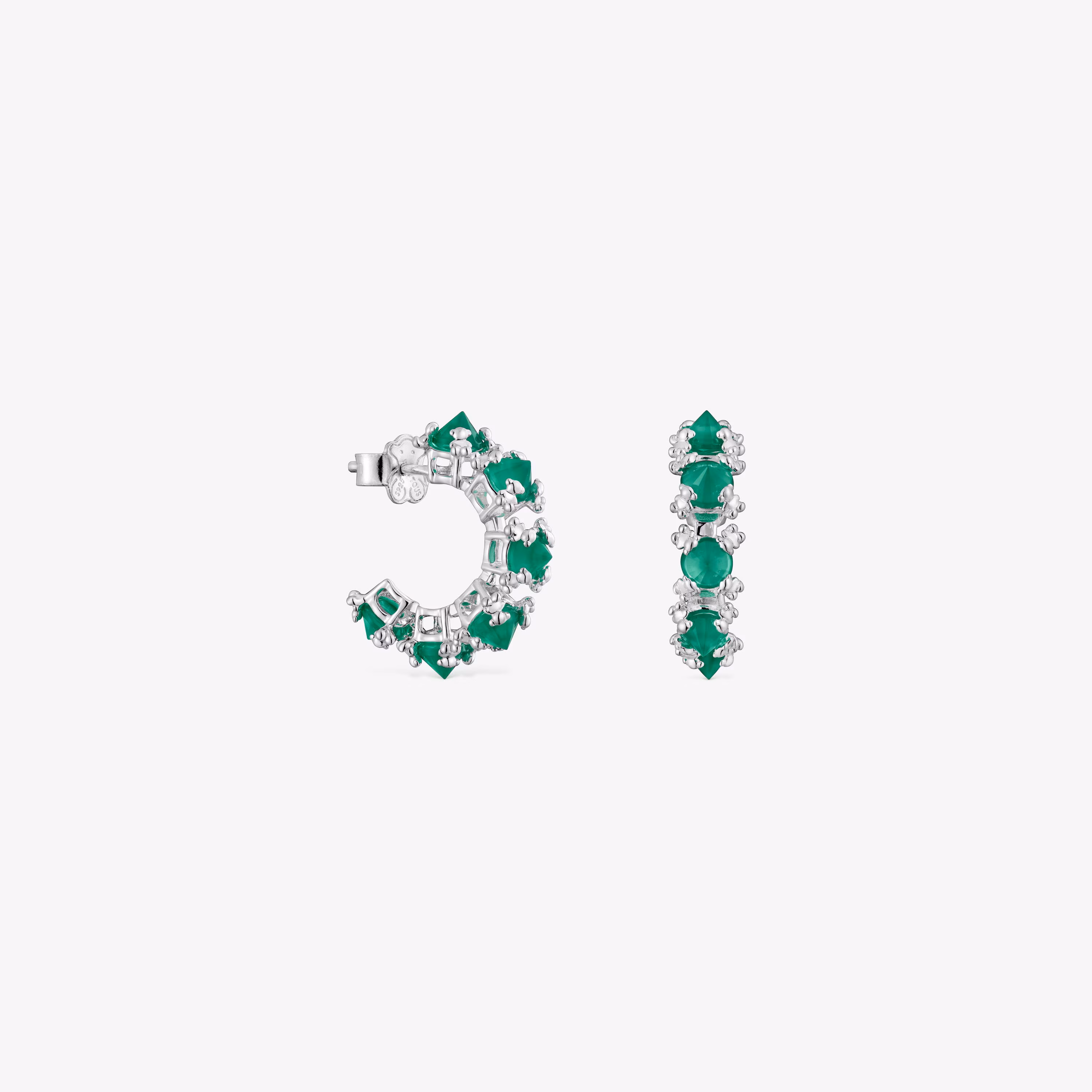 Pendientes aro grandes de plata y calcedonia Color Pills