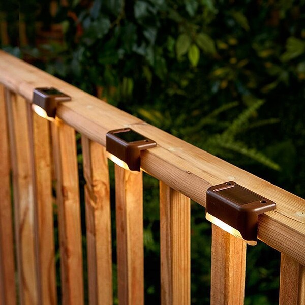 12pk Auto-On LED Solar Lights For Stair Walkway Outdoors