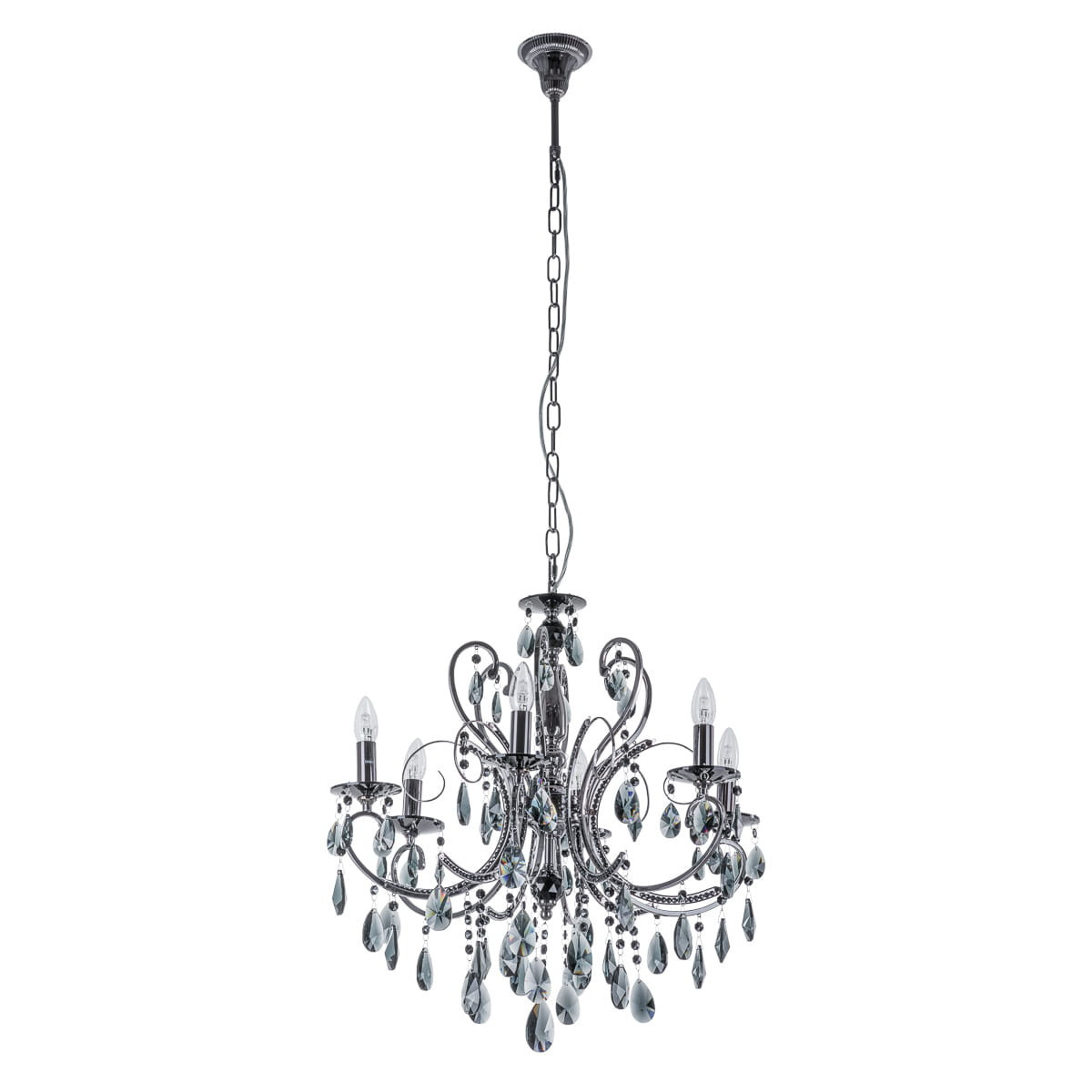 Żyrandol czarny Barocco 6xE14x40W wym:150x64x64 Italux