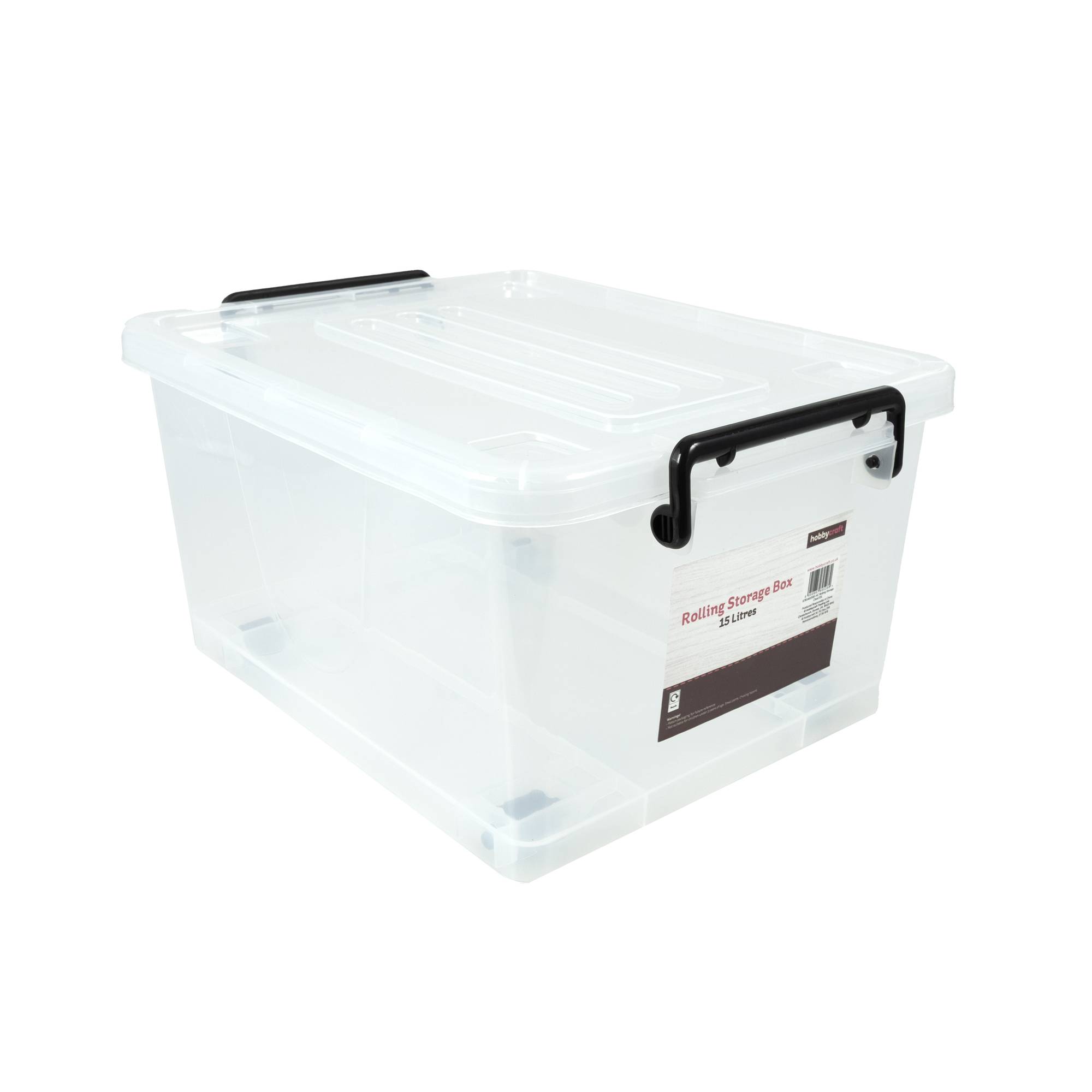 Clear Rolling Storage Box 15 Litres