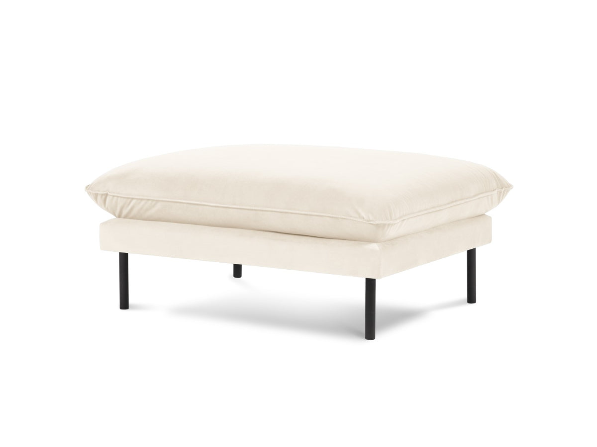 Cosmopolitan Design Poef Vienna flueel, lichtbeige - 73x93x43cm