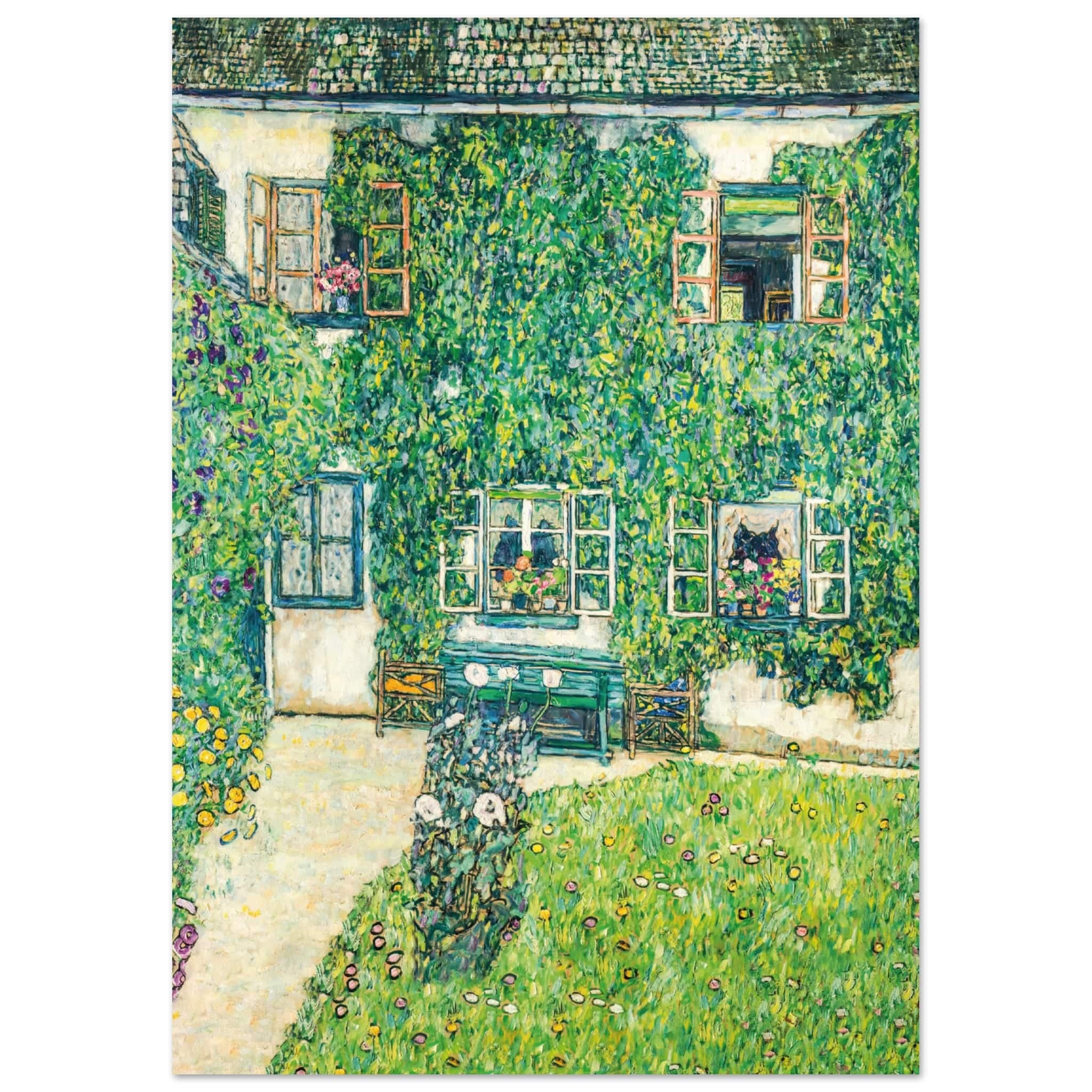 Artfulprints Poster Gustav Klimt - The house of Guardaboschi  - A4 21x29.7 cm - Groen