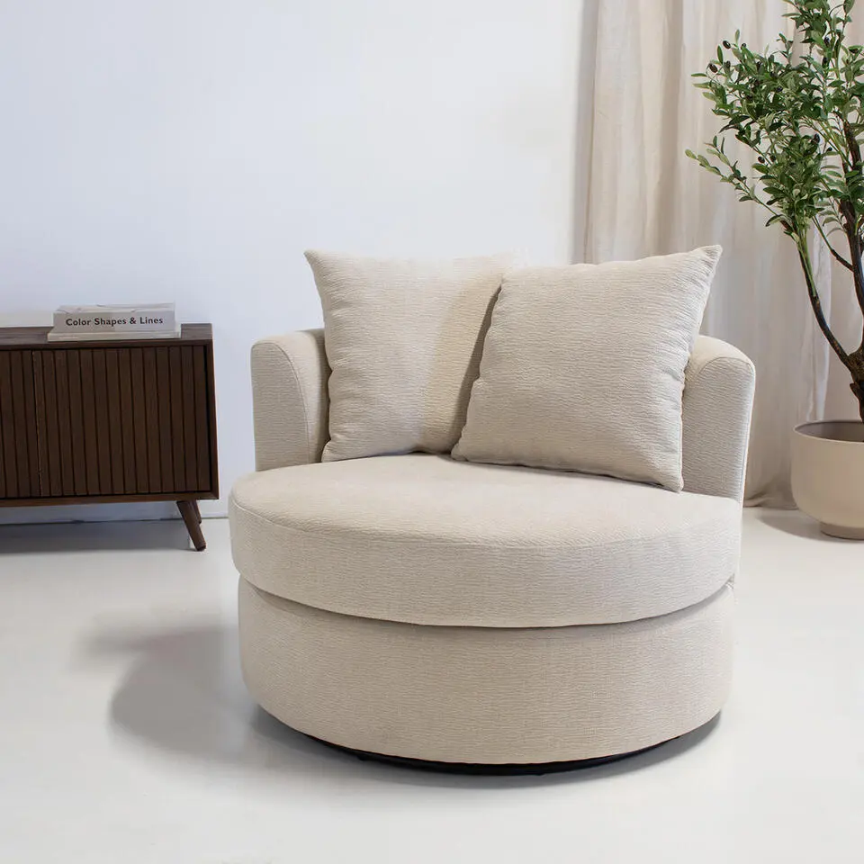 Fauteuil Beige Stof - Zithoogte 45cm - Thony Luxe