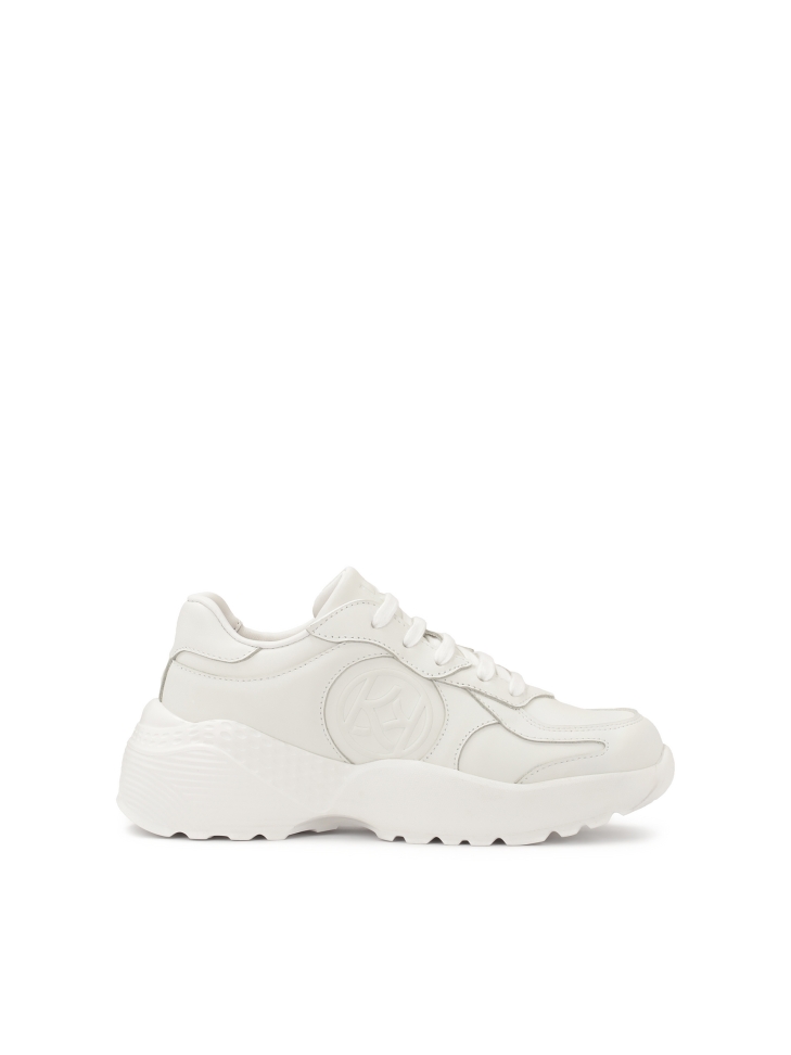 Leather sneakers in white color