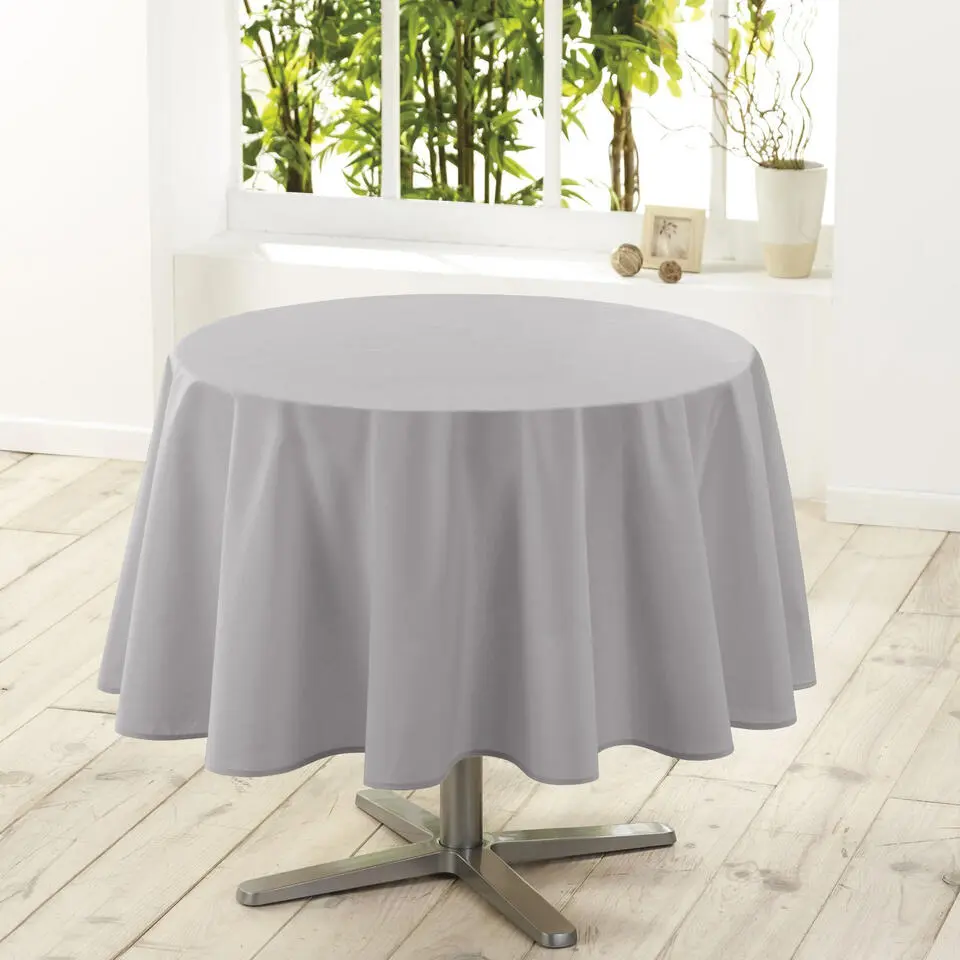 Wicotex Tafellaken - lichtgrijs - rond - polyester - 180 cm