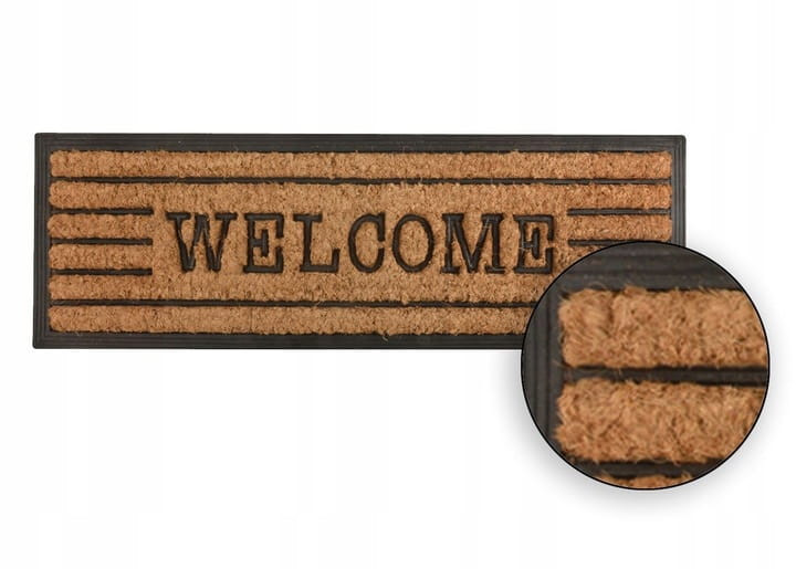 Wycieraczka Zewnętrzna pod Drzwi "Welcome" Kokos   Guma