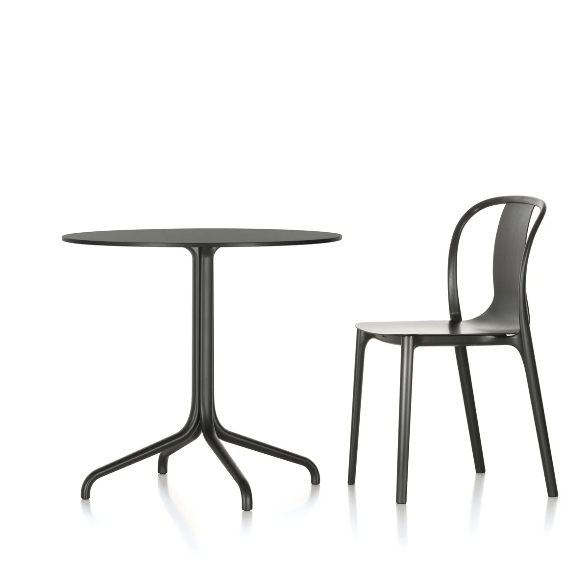 Vitra - Belleville Bistrotisch Outdoor, rund, Ø 79,6 cm, tiefschwarz / schwarz