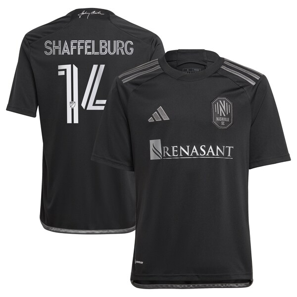 Jacob Shaffelburg Nashville SC adidas Youth 2024 Man In Black Kit Replica Player Jersey - Black/Yellow