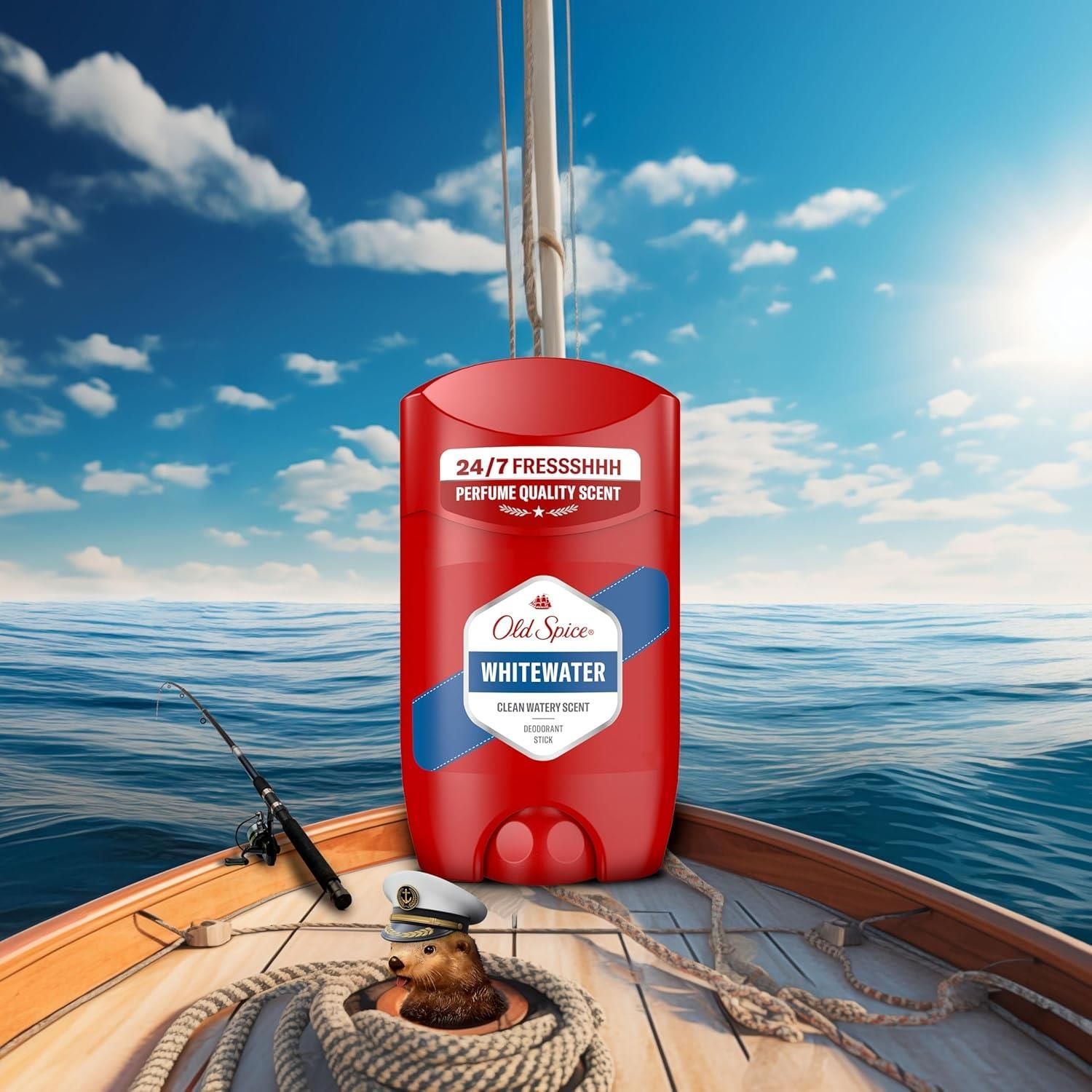 Old Spice Whitewater Deodorant Stick 50ml x 6 Pack 0% Aluminium Salts