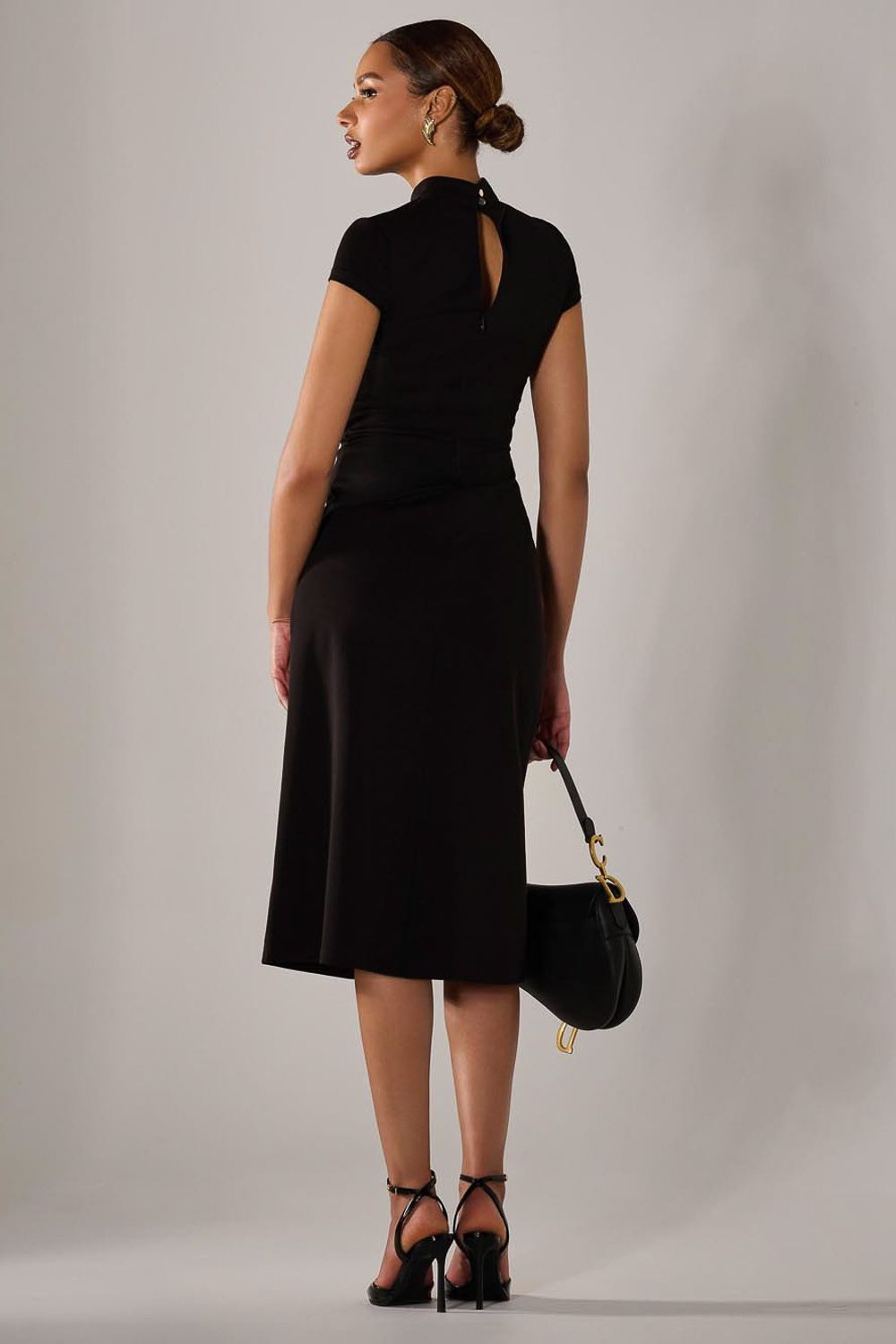 Jolie Moi Ponte Cap Sleeve Midi Dress