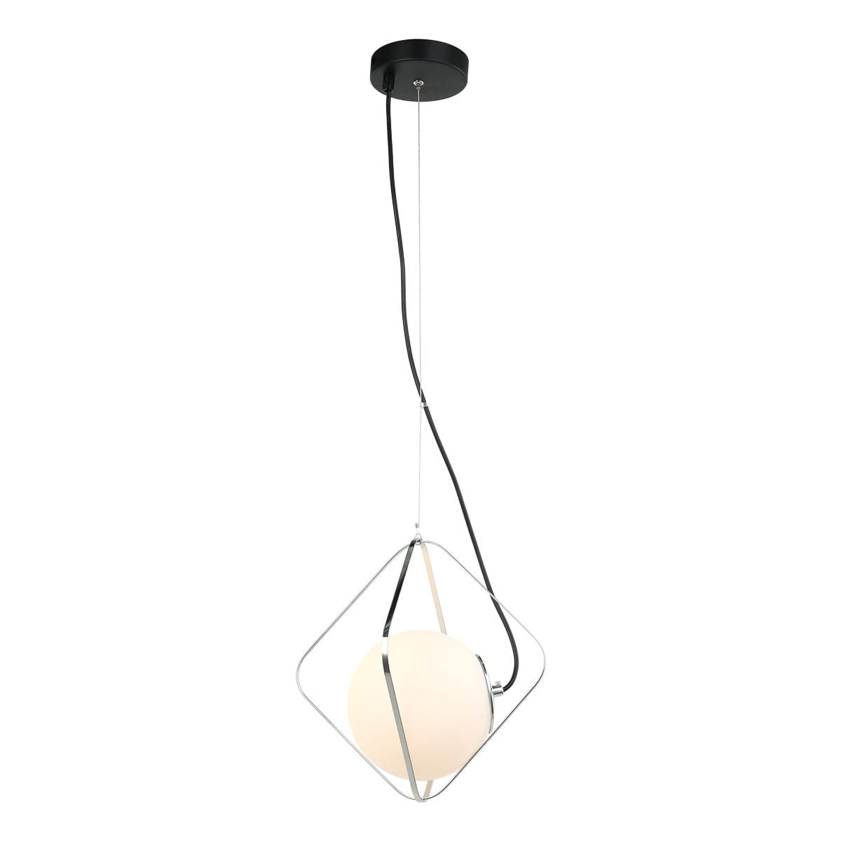 Lampa wisząca chromowana czarna-biała Canto 1xE27x40W Italux