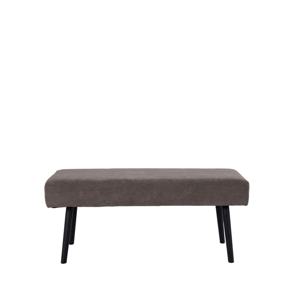 SKIBY - Banc en velours côtelé L100cm gris