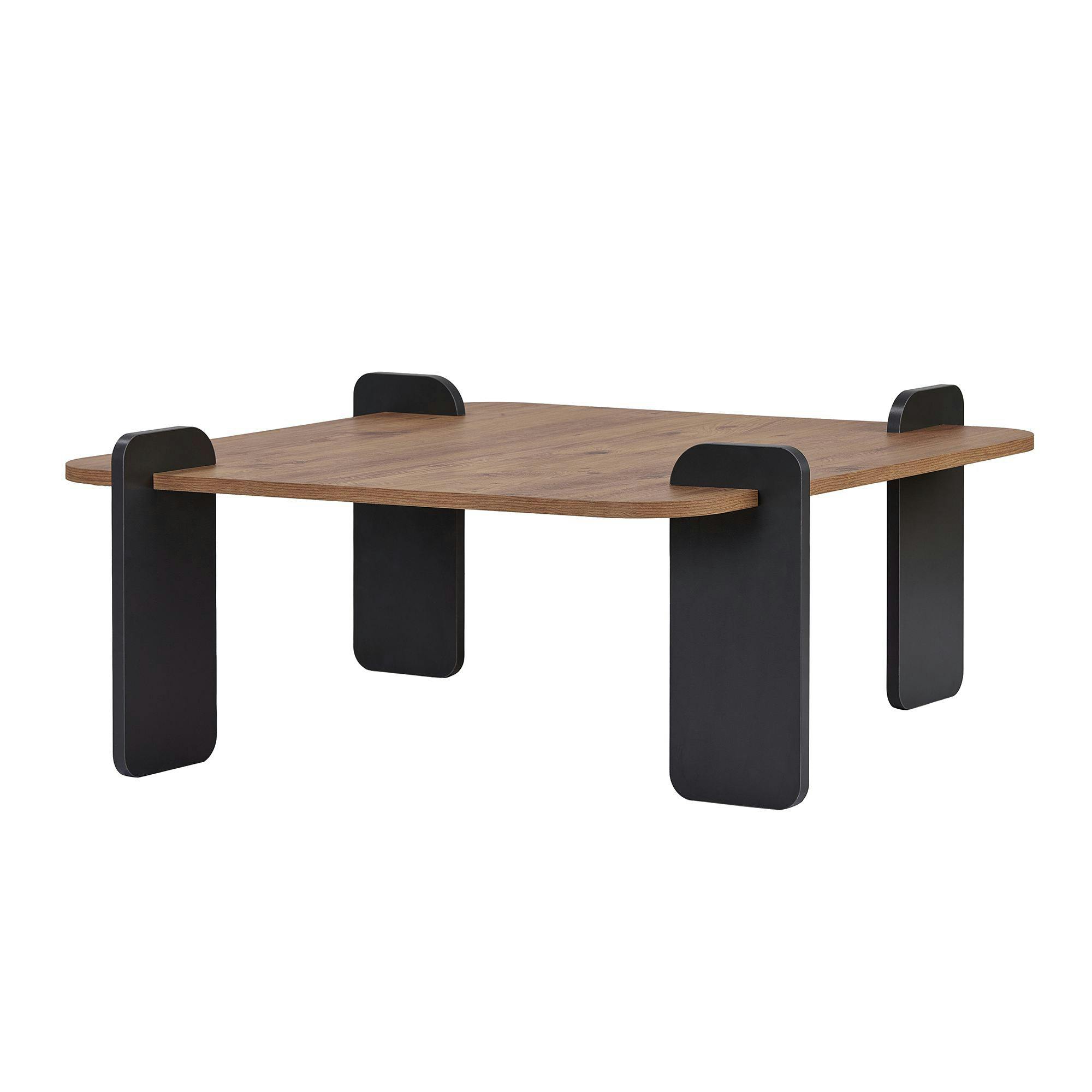 Table basse carrée décor pin et anthracite MARFA