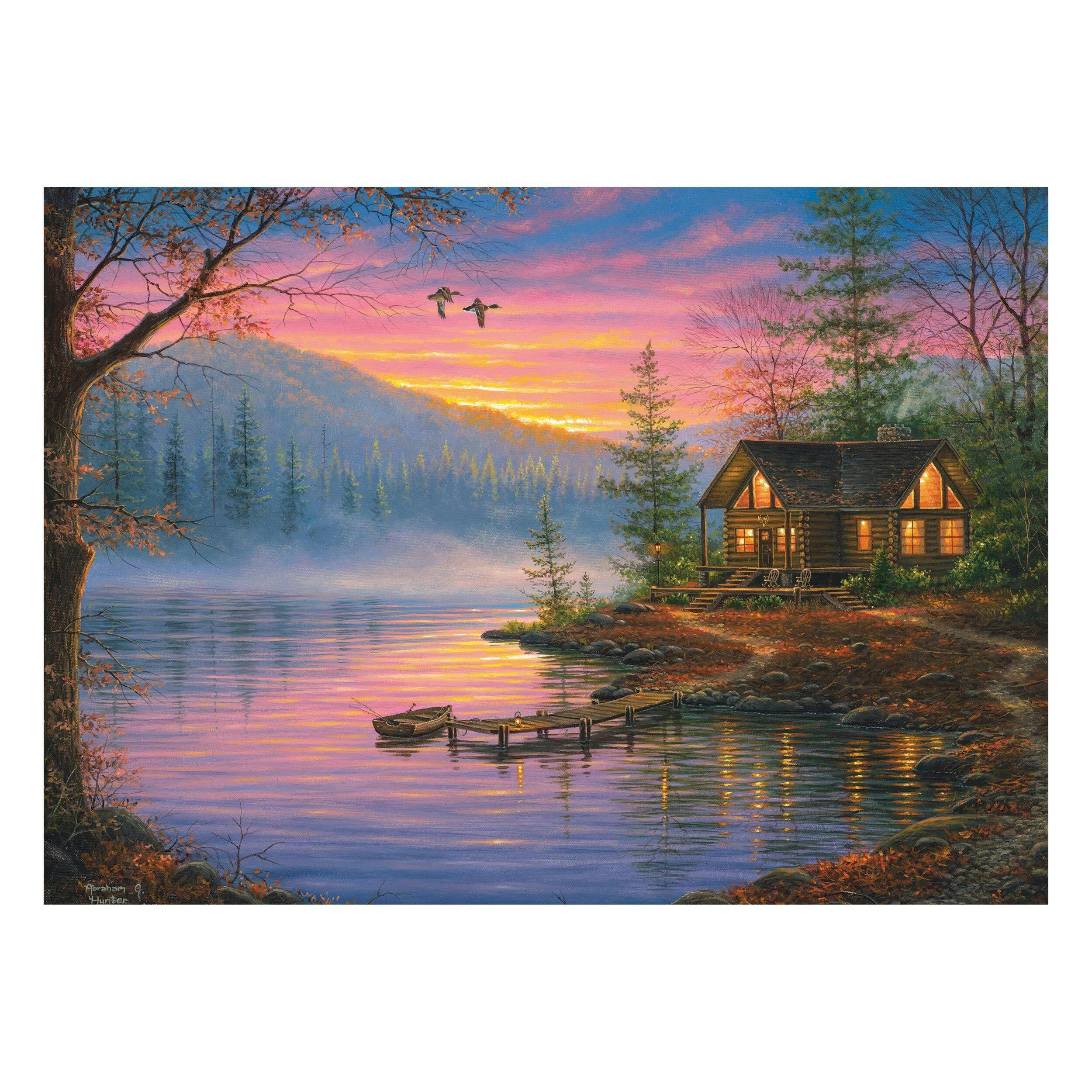 RIVERS EDGE Cabin Scene Jigsaw Puzzle, 1000-pc