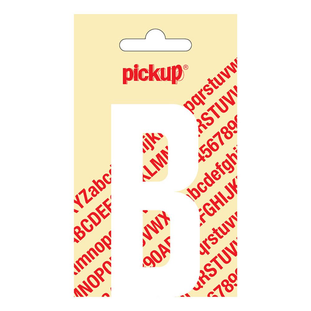 BOKSTAV PICKUP NOBEL B HVIT 90 MM SELVKLEBENDE