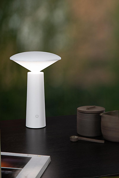 Lampe de table JIVE en abs avec LED intégré - Blanc - Lucide