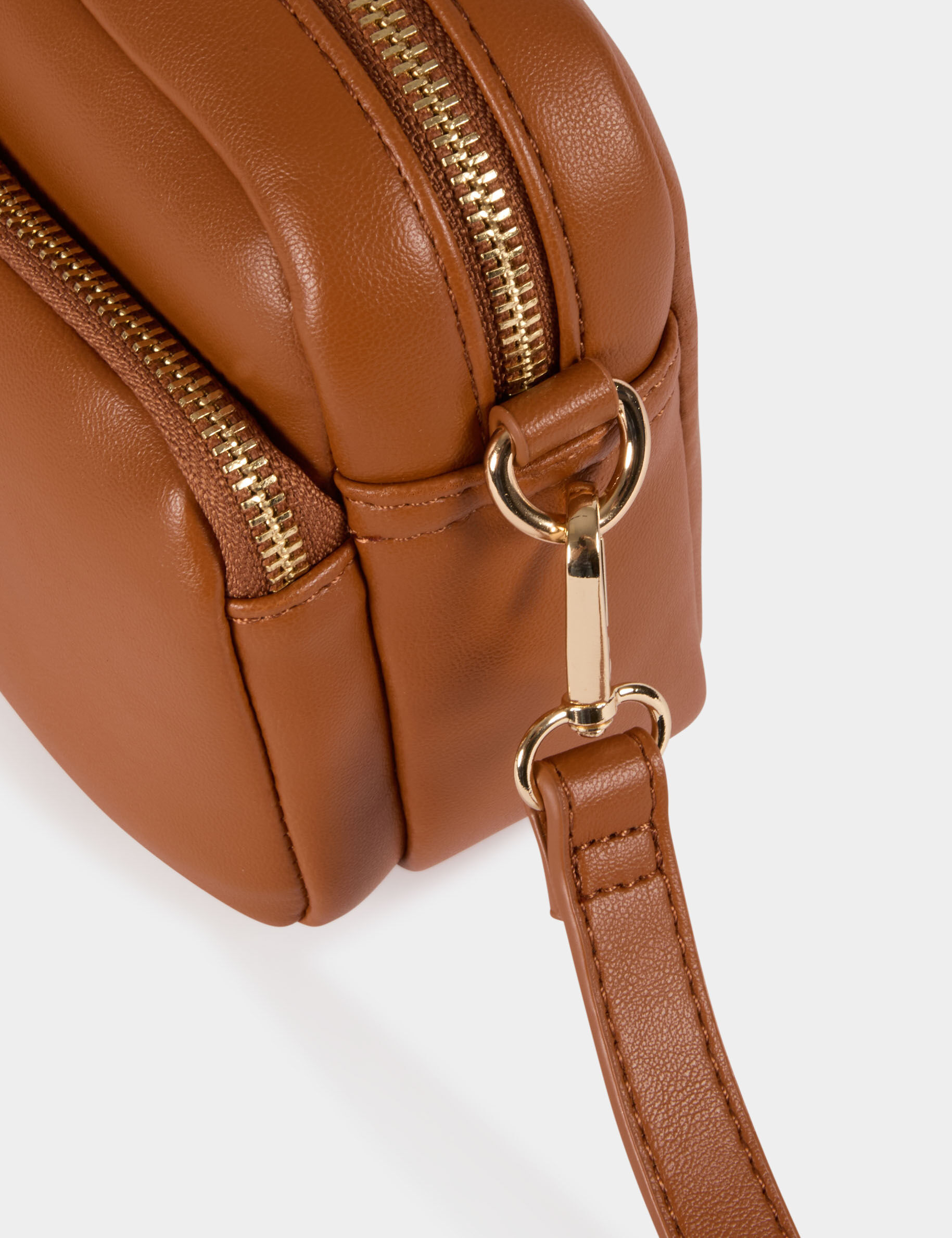 Crossbody Faux Leather Bag Camel Women