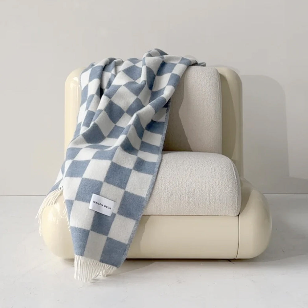 Maison Deux Checkerboard Plaid - Denim / Wit