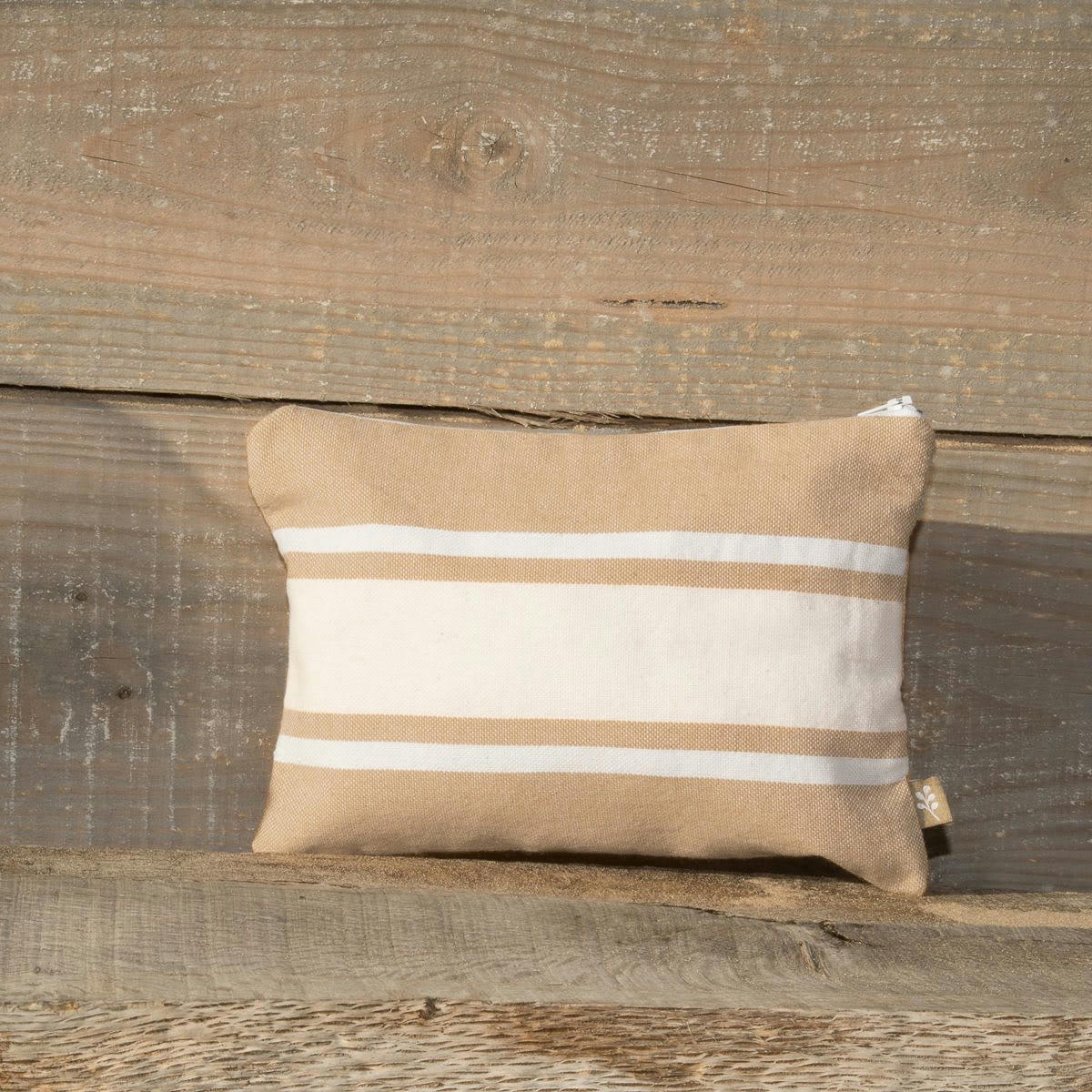 ST TROPEZ - Pochette de plage coton  18x24 taupe clair