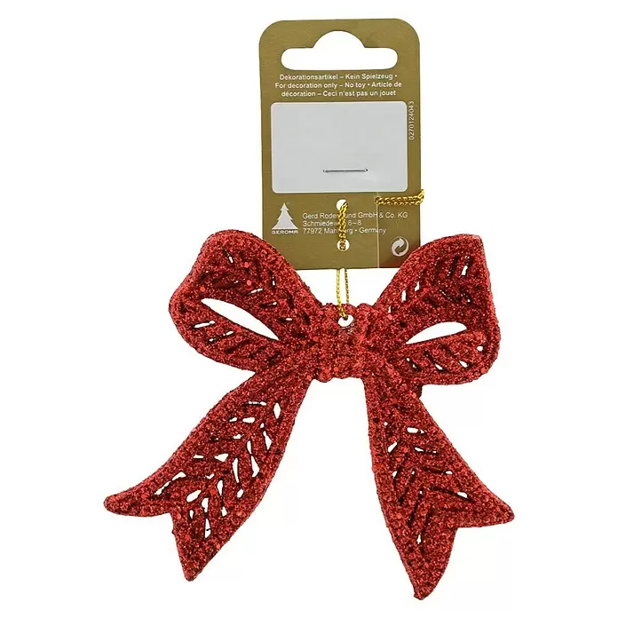 JULETREPYNT JULESLØYFE GLITTER 11CM RØD